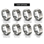 font options for inside engraving on silver double equals rings