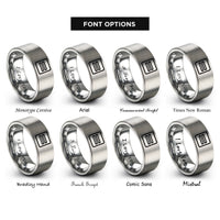 font options for inside engraving on silver double equals rings