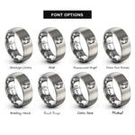 font options for inside engraving on gray double flat note rings