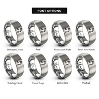 font options for inside engraving on gray double flat note rings