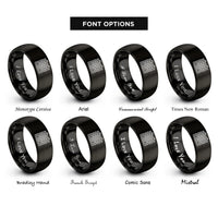 font options for inside engraving on black double happiness rings
