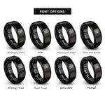font options for inside engraving on black double happiness rings