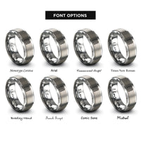 font options for inside engraving on gray double happiness rings