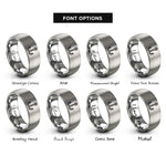 font options for inside engraving on grey double hook eyelet rings