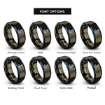 font options for inside engraving on gunmetal & blue double hook eyelet rings