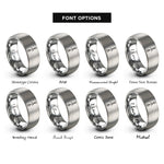 font options for inside engraving on silver double paddle rings