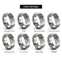 font options for inside engraving on gray double slit interference rings