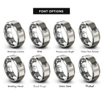 font options for inside engraving on silver double slit interference rings