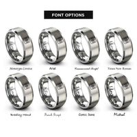font options for inside engraving on silver double slit interference rings