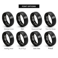 font options for inside engraving on black double spiral rings