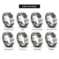 font options for inside engraving on silver double spiral rings