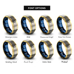 font options for inside engraving on gold & blue & gray double stars rings