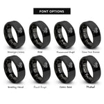 font options for inside engraving on black double trail rings