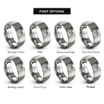 font options for inside engraving on gray double trail rings
