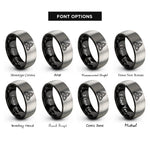font options for inside engraving on black & grey double triquetra rings