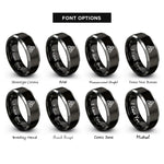 font options for inside engraving on black & silver double triquetra rings