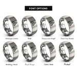 font options for inside engraving on grey double triquetra rings
