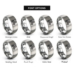 font options for inside engraving on grey double triskelion rings