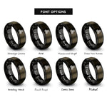 font options for inside engraving on gunmetal & black double triskelion rings