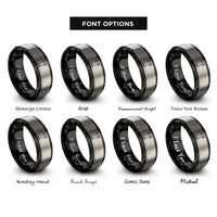 font options for inside engraving on black & gray doumbek rings
