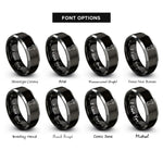font options for inside engraving on black & gray doumbek rings