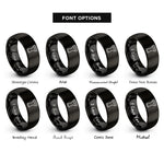 font options for inside engraving on black doumbek rings