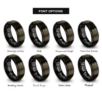 font options for inside engraving on gunmetal & black doumbek rings