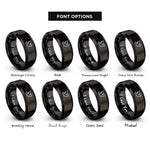 font options for inside engraving on black dove rings