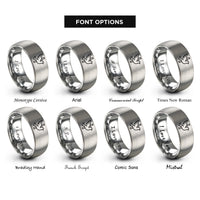 font options for inside engraving on gray dove cross intertwined rings