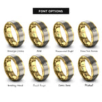 font options for inside engraving on gold & silver dove rings