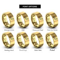 font options for inside engraving on gold dove rings