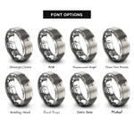 font options for inside engraving on grey dove rings