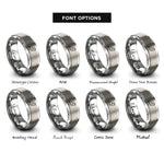 font options for inside engraving on silver dove rings