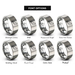 font options for inside engraving on gray dove rings