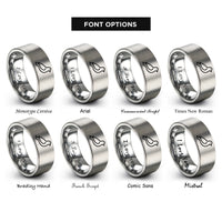 font options for inside engraving on gray dove rings