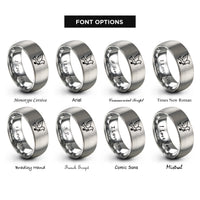 font options for inside engraving on grey dove music notes rings