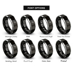 font options for inside engraving on black & gray dove of peace rings