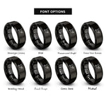 font options for inside engraving on black dove of peace rings