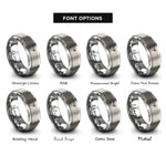font options for inside engraving on grey dove of peace rings