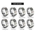 font options for inside engraving on grey dove rays rings