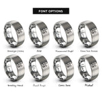 font options for inside engraving on silver dowel joint rings