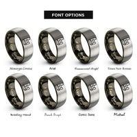 font options for inside engraving on gunmetal & grey dowel joint rings
