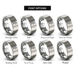font options for inside engraving on grey downhill skier rings