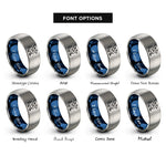 font options for inside engraving on blue & silver draco rings