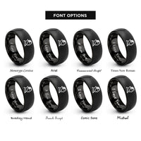 font options for inside engraving on black dracula silhouette rings