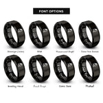 font options for inside engraving on black dracula silhouette rings