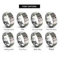 font options for inside engraving on grey dracula silhouette rings