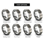 font options for inside engraving on gray dracula silhouette rings