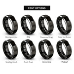 font options for inside engraving on black & silver draft tap handle rings