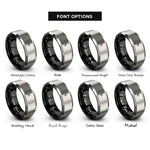 font options for inside engraving on black & gray draft tap handle rings